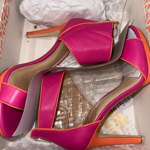New Gianni Bini Vibrant Pink and Orange Heels (HEEL IMPERFECT)